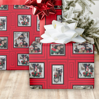 Weihnachtsrotes Foto Geschenkpapier