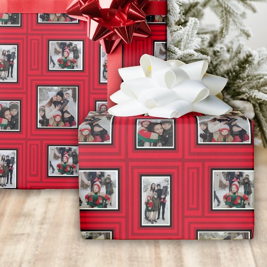Weihnachtsrotes Foto Geschenkpapier