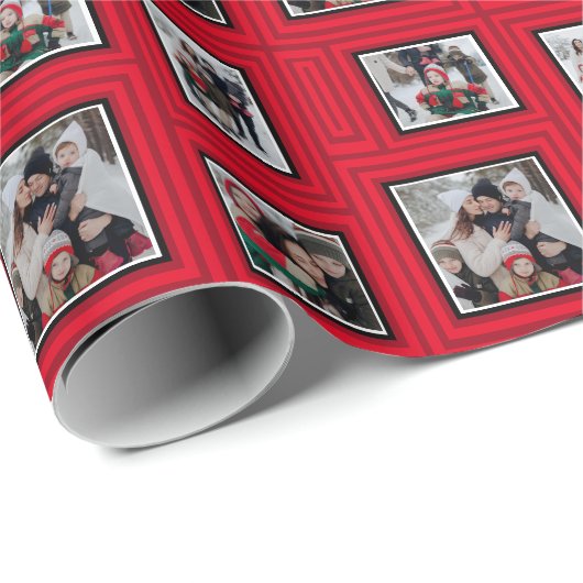 Weihnachtsrotes Foto Geschenkpapier (Rolleneckpunkt)