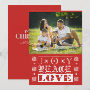 Weihnachtsrotes Freude Frieden Liebe Feiertagsfoto Feiertagskarte