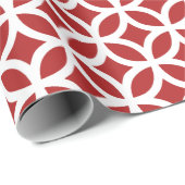 Weihnachtsrotes geometrisches Muster-Packpapier Geschenkpapier (Rolleneckpunkt)