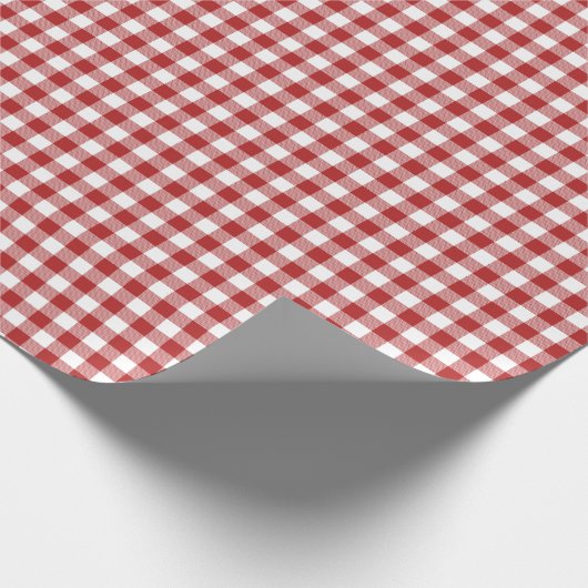 Weihnachtsrotes Gingham-Packpapier Geschenkpapier (Ecke)