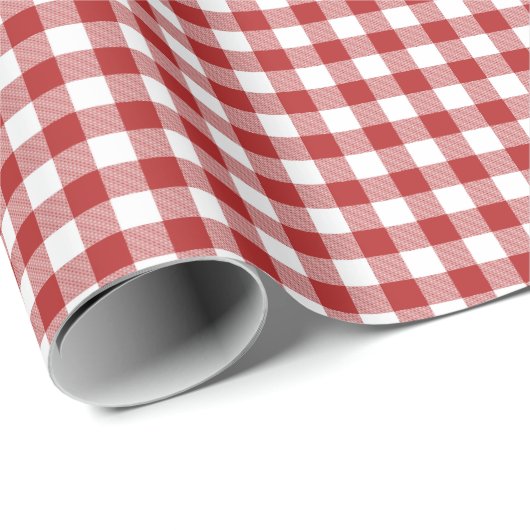Weihnachtsrotes Gingham-Packpapier Geschenkpapier (Rolleneckpunkt)