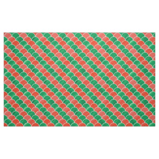 Weihnachtsrotes grünes Skala-Muster-Gewebe Stoff (Fat Quarter (45,7 x 55,9 cm))