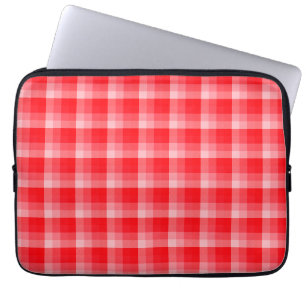 Weihnachtsrotes Karo Feiertags-Diagonalstreifen Laptopschutzhülle