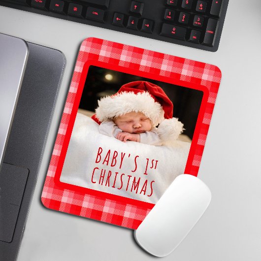 Weihnachtsrotes Karo mit diagonalen Streifen Mousepad