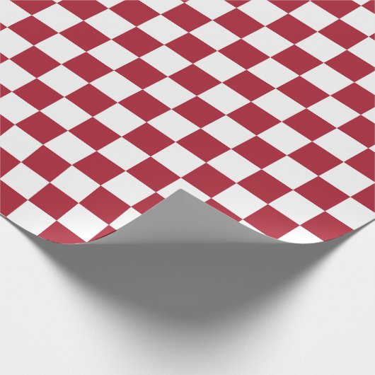 Weihnachtsrotes Muster überprüft Geschenkpapier (Ecke)