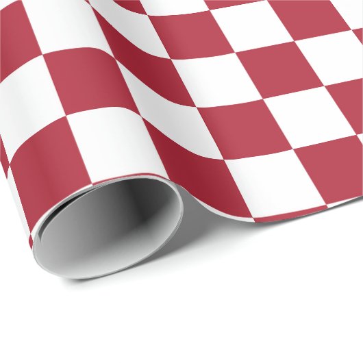 Weihnachtsrotes Muster überprüft Geschenkpapier (Rolleneckpunkt)