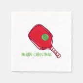 Weihnachtsrotes Pickleball-Schläger-Design Festlic Serviette (Vorderseite)