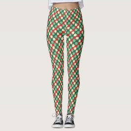 Weihnachtsrotes Puzzleteil Monogram Leggings