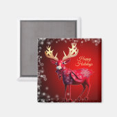 Weihnachtsrotes-Rentier-Winterferien Magnet (Vorderseite/Rückseite)