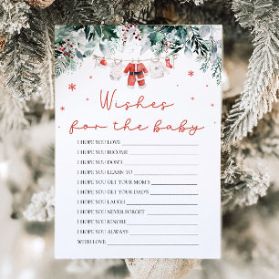 Weihnachtsrotes Santa-Wünsche Für Baby-Beratungssp Einladung