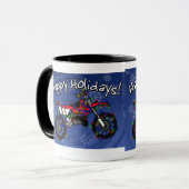 Weihnachtsrotes Schmutz-Fahrrad Tasse (Vorderseite Links)