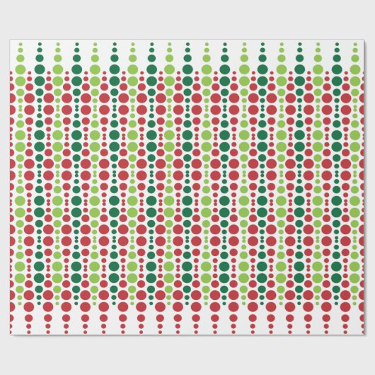 Weihnachtsrotes u. grünes Punkt-Muster Geschenkpapier (Flach)