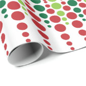 Weihnachtsrotes u. grünes Punkt-Muster Geschenkpapier (Rolleneckpunkt)