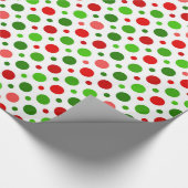 Weihnachtsrotes und grünes Tupfenverpackungspapier Geschenkpapier (Ecke)