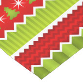 Weihnachtsrotes und grünes Zickzack Kurzer Tischläufer (Ecke)