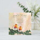 Weihnachtsrotkehlchen-kundenspezifische Einladung (Stehend Vorderseite)