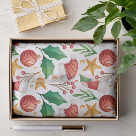 Weihnachtsrottbriefe, Poinsettia Teile und Seidenpapier (Geschenk)