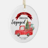 Weihnachtsrottruck 1. Weihnachten Verlobt Keramik Ornament (Rechts)