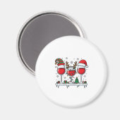 Weihnachtsrotweingläser Feiertagsvektor Magnet (Vorderseite/Rückseite)