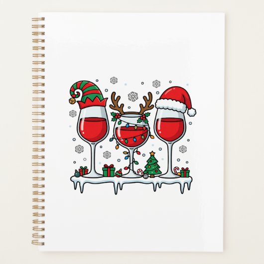 Weihnachtsrotweingläser Feiertagsvektor Planer (Vorderseite)