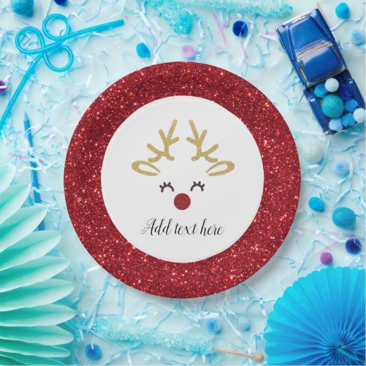 Weihnachtsrotwild-Papier-Teller Pappteller (Party)