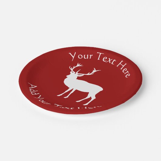 Weihnachtsrotwild Pappteller (Schrägansicht)