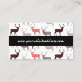 Weihnachtsrotwild-/-ren-dekoratives Muster Visitenkarte (Rückseite)