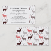 Weihnachtsrotwild-/-ren-dekoratives Muster Visitenkarte (Vorne/Hinten)