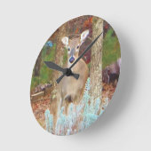 Weihnachtsrotwild Runde Wanduhr (Winkel)
