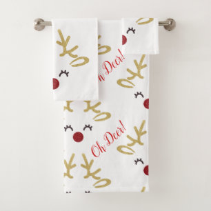 Weihnachtsrotwild-Tuch-Set, Badhandtuch Set