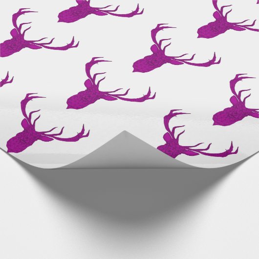 Weihnachtsrotwildkopf, Geweih, Hirsch Geschenkpapier (Ecke)