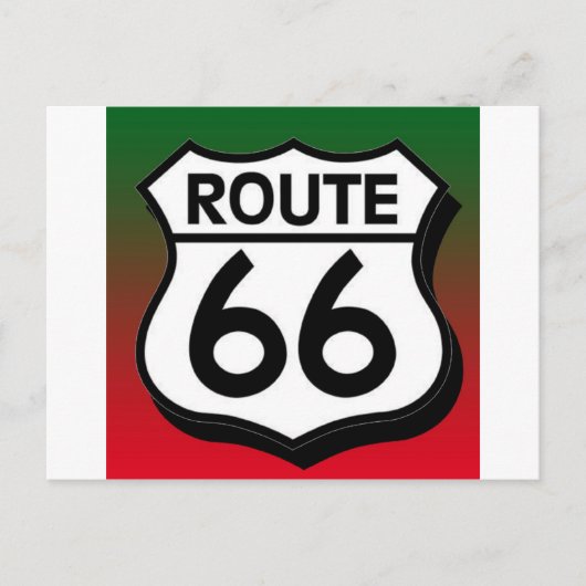 Weihnachtsroute 66 Schild Feiertagspostkarte (Vorderseite)