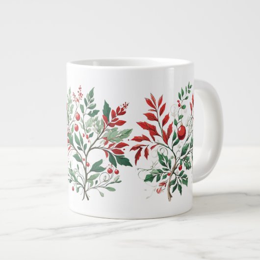 Weihnachtsrowan Jumbo-Tasse (Vorderseite Rechts)