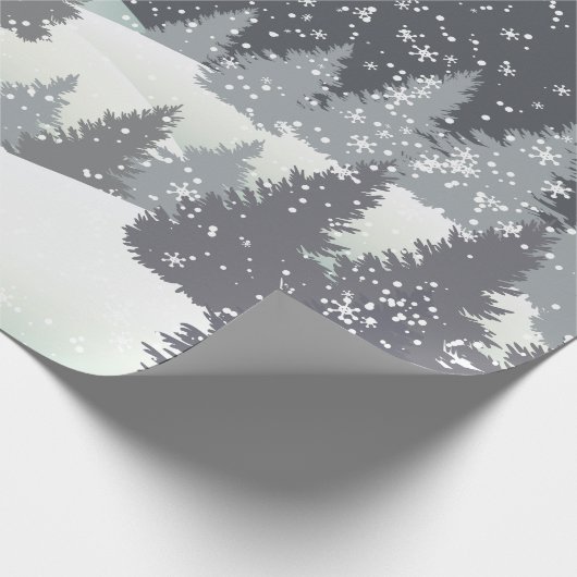 Weihnachtsrüber und Winterkiefern Geschenkpapier (Ecke)