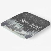 Weihnachtsrüber und Winterkiefern Pappteller (Gewinkelt)