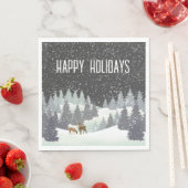 Weihnachtsrüber und Winterkiefern Serviette (Beispiel)