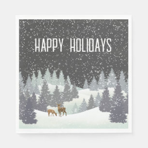 Weihnachtsrüber und Winterkiefern Serviette