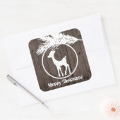 Weihnachtsrüberstiere hinzufügen Textaufkleber Quadratischer Aufkleber (Umschlag)