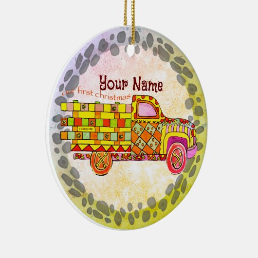 Weihnachtsruckschmuck Keramik Ornament (Rechts)