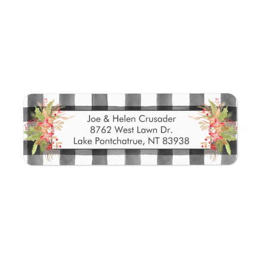 Weihnachtsrücksendeadresse Etikett mit Buffalo Kar (Vorne)