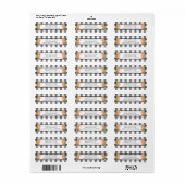 Weihnachtsrücksendeadresse Etikett mit Buffalo Kar (Vorne)