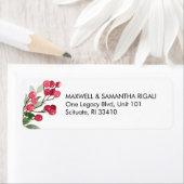 Weihnachtsrücksendeadresse Label Berries & Blätter (Insitu)