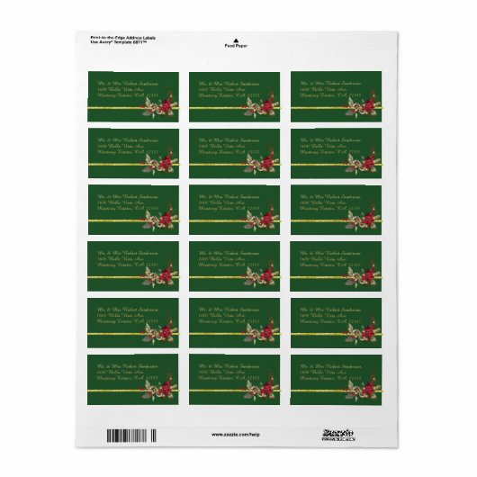 WeihnachtsRücksendeadressen-Aufkleber Adressaufkleber (Vorne)