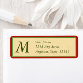 WeihnachtsRücksendeadressen-Aufkleber mit Monogram (Insitu)