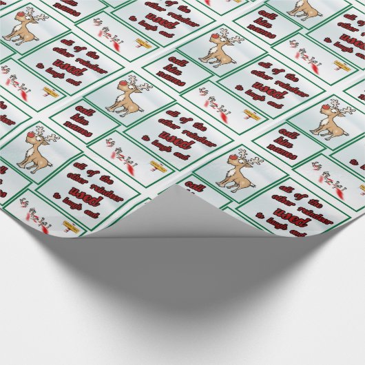 Weihnachtsrudolph-Ren-Namen Geschenkpapier (Ecke)