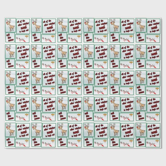 Weihnachtsrudolph-Ren-Namen Geschenkpapier (Flach)