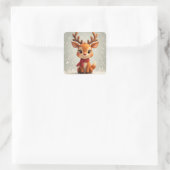 Weihnachtsrudolphsticker Quadratischer Aufkleber (Tasche)