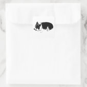Weihnachtsruhe Leck, Corgi Quadratischer Aufkleber (Tasche)